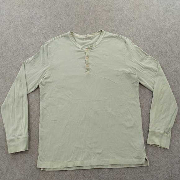 Gap Shirt Mens Large Green Henley Dexter Morgan Style Button Long Sleeve - Picture 1 of 13